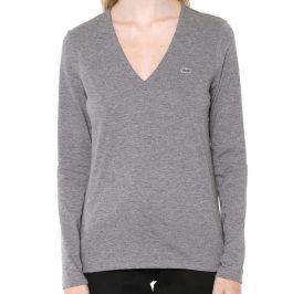 Camiseta Lacoste Feminina TF3821-SVY 44  Cinza - Imagem 1