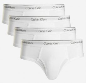 Cueca Calvin Klein Masculino U4183-100 M  Branco  4 Peças - Imagem 1