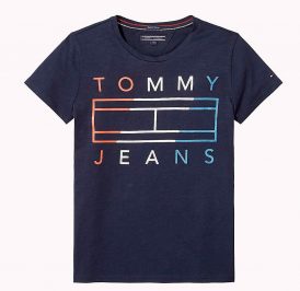 Camiseta Tommy Hilfiger Infantil Feminina KG0KG03440-002 10 Azul - Imagem 1