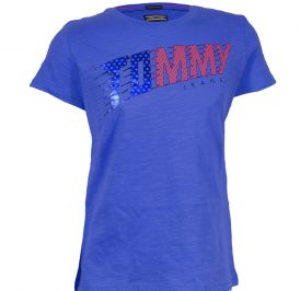 Camiseta Tommy Hilfiger Infantil Feminina KG0KG03440-711 12 Azul - Imagem 1