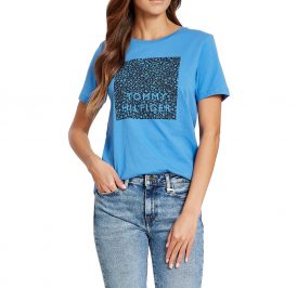 Camiseta Tommy Hilfiger Feminina WW0WW26661-0Z3-001 S Copenhagen Blue - Imagem 1