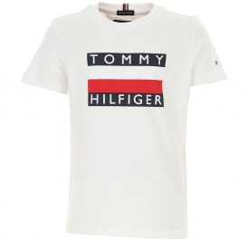 Camiseta Tommy Hilfiger Infantil Masculino M/C KB0KB05547-YAF-01 12 Bright White - Imagem 1