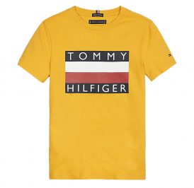 Camiseta Tommy Hilfiger Infantil Masculino M/C KB0KB05547-ZBC-00-12 Golden Glow - Imagem 1