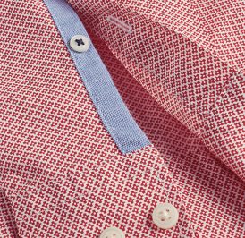 Camisa Tommy Hilfiger Masculino MW0MW12205-0KP-00 L Vermelho / Branco - Imagem 1