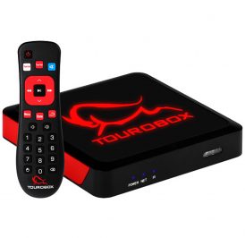 Receptor FTA Tourobox 4K Ultra HD 8GB+ 1GB Wi-Fi/HDMI/USB Bivolt - Preto/Vermelho - Imagem 1
