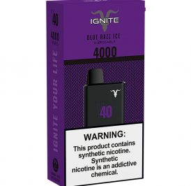 Vape Descartável Ignite V40 4000 Puffs Grape Ice - 5% Nicotina Bateria Recarregável 400 mAh - Imagem 1