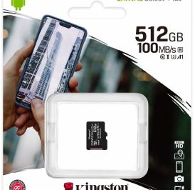 Cartão de Memória Kingston Canvas Select Plus Micro SDXC 512 GB 100MB/s Classe 10 sem adaptador - SDCS2/512GBSP - Imagem 1