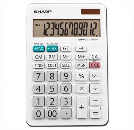 Calculadora Profissional Sharp EL-334WB de 12 Dígitos - Branca - Imagem 1
