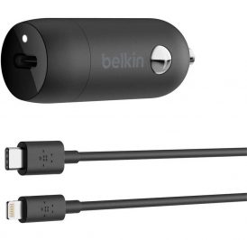 Carregador Veicular Belkin CCA003BT04BK USB-C + Cabo USB-C/Lightning - Preto - Imagem 1