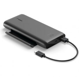 Carregador Portátil Belkin USB-C USB-A 10K + Stand Play Series Preto - BPZ002BTBK - Imagem 1