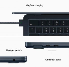 Notebook Apple MacBook Air M2 8C CPU/8C GPU/8GB/256GB SSD/13.6” Meia Noite – MLY33LL/A - Imagem 3