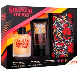 Perfume Stranger Things Eau de Toilette Masculino 100ML + Gel de Banho 150ML + Bolsa de Higiene - Imagem 1