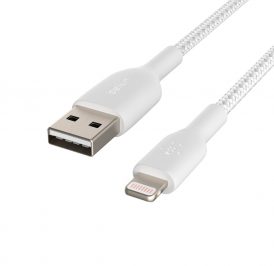 Cabo Belkin BoostCharge 1M USB-A/Lightning Trançado Branco - CAA002BT1MWH - Imagem 3