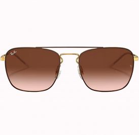 Óculos Ray Ban Unissex RB3588 905513 55 - Marrom Polido sobre Ouro - Imagem 1