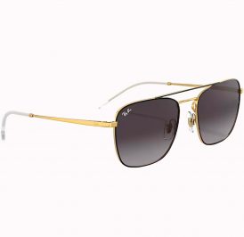 Óculos Ray Ban Unissex RB3588 90548G 55 - Preto Polido sobre Ouro - Imagem 3