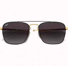 Óculos Ray Ban Unissex RB3588 90548G 55 - Preto Polido sobre Ouro - Imagem 4