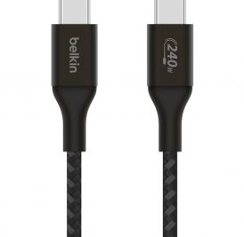 Cabo Belkin BoostCharge 2M USB-C/USB-C 240W Braided Preto - CAB015BT2MBK - Imagem 1