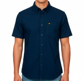 Camisa Caterpillar Masculino Poplin S/S 2XL Azul - 4020091-10118 - Imagem 1