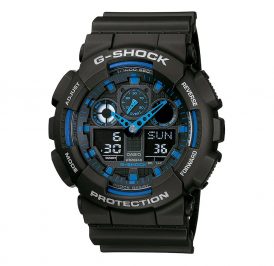 Relógio Masculino Casio G-SHOCK GA-100-1A2NDR - Preto/Azul - Imagem 1