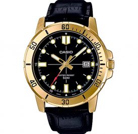 Relógio Masculino Casio MTP-VD01GL-1EVUD - Preto/Ouro - Imagem 1