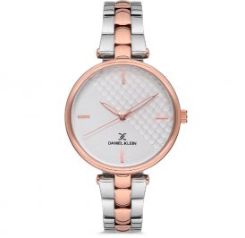 Relógio Feminino Daniel Klein DK.1.12556-3 Premium – Prata/Rosa Ouro - Imagem 1