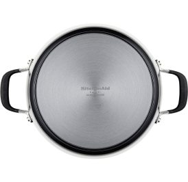 Panela KitchenAid 84805 Antiaderente Tripla Camada Tampa Vidro 8L Preto Onix - Imagem 4