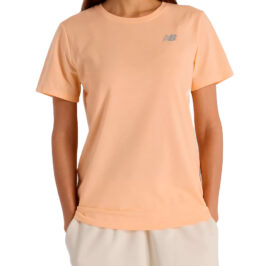 Camiseta New Balance Feminino Sport Essentials Heathertech M Peach – WT41190PRE - Imagem 1