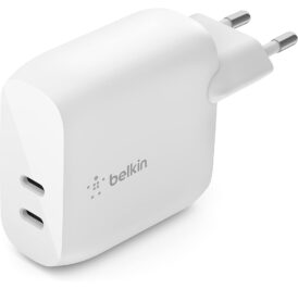 Carregador Duplo de Parede Belkin WCB006VFWH 20W USB-C, PD 40W Branco Brasil - Imagem 1