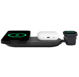 Carregador Wireless Belkin WIZ022vfBK 3-IN-1 15W Magsafe Qi2 iPhone-Watch-Airpod 15W Preto - Imagem 2