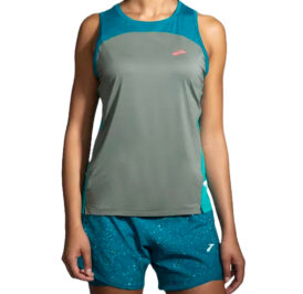 Camiseta Regata Brooks Feminino Sprint Free Tank 2.0 S Gray/Lagoon – 221605367 - Imagem 1