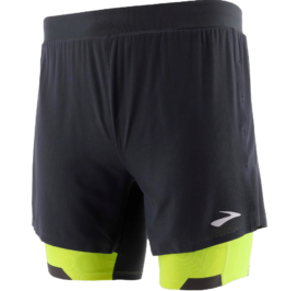 Short Brooks Masculino Run Visible 5'' 2-In-1 M Asphalt/Nightlife – 211405044 - Imagem 1
