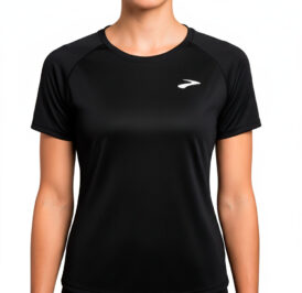 Camiseta Brooks Feminino Distance Short Sleeve 2.0 S Preto – 221614001 - Imagem 1