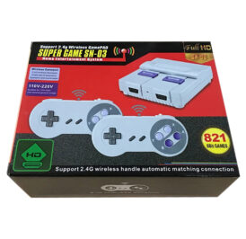 Console Super Mini Classic SN-03 821 Jogos 2 Controles Sem Fio - Cinza - Imagem 1