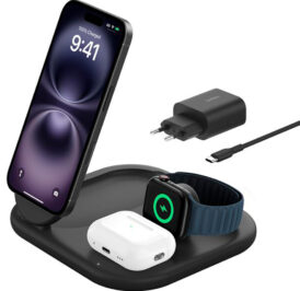 Carregador Wireless Belkin WIZ029vfBK 3-IN-1 15W Boostcharge Qi2 Magsafe - Preto - Imagem 2