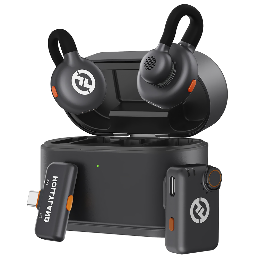 MICROFONE WIRELESS HOLLYLAND LARK M2S LAVALIER MINI COMBO SPACE CINZA 1