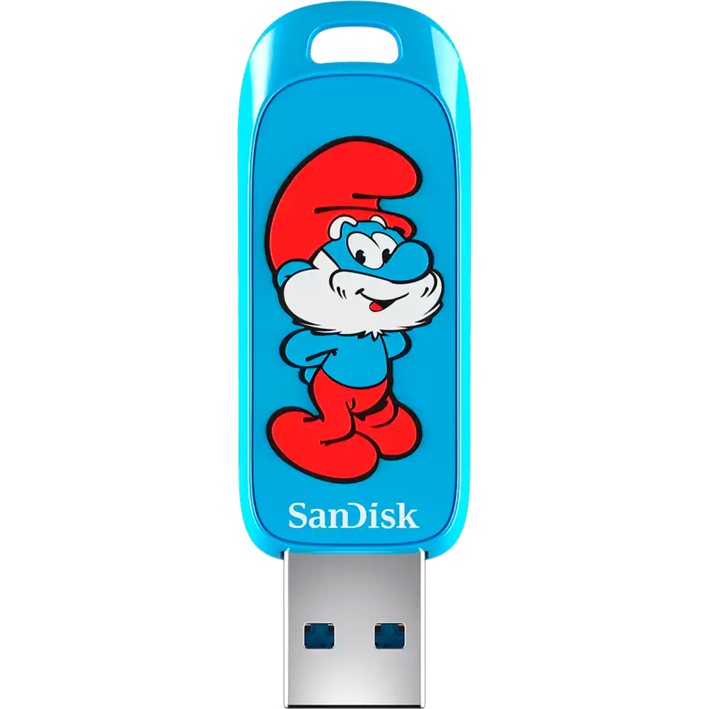 Pendrive SanDisk G46 128GB USB-A Smurfs Azul - SDCZIS 1 smurf limited edition usb flash drive 128gb front.png.wdthumb.1280