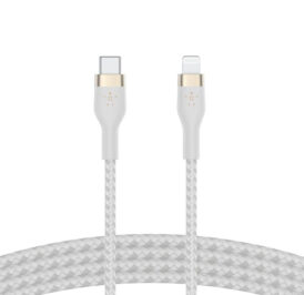 Cabo Belkin BoostCharge Pro Flex 2M USB-C/Lightning Braided Silicone Branco - CAA011BT2MWH - Imagem 4