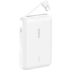 Carregador Portátil Belkin BoostCharge 10.000 mAh Cabo Integrado USB-C Branco - BPB021FQWH - Imagem 1