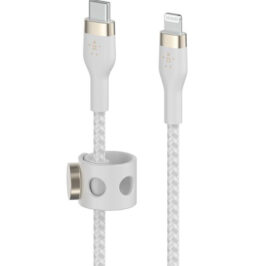 Cabo Belkin BoostCharge Pro Flex 2M USB-C/Lightning Braided Silicone Branco - CAA011BT2MWH - Imagem 3