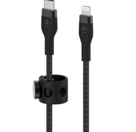 Cabo Belkin BoostCharge Pro Flex 2M USB-C/Lightning Trançado Silicone Preto - CAA011BT2MBK - Imagem 2