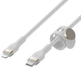 Cabo Belkin BoostCharge Pro Flex 2M USB-C/Lightning Braided Silicone Branco - CAA011BT2MWH - Imagem 5