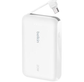 Carregador Portátil Belkin BoostCharge 10.000 mAh Cabo Integrado USB-C Branco - BPB021FQWH - Imagem 2
