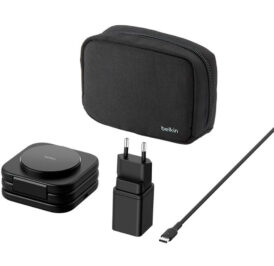 Carregador Wireless Magnético Belkin 3-IN-1 para Viagem QI2 Preto - WIZ024VFBK - Imagem 2
