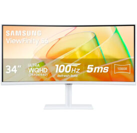 Monitor Curvo Samsung S3 S65TC 34'' ViewFinity 1000R 4K 100Hz 5ms 1-HDMI - Branco - Imagem 1