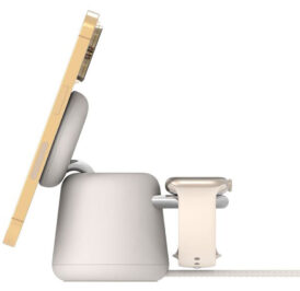 Carregador Wireless Belkin WIZ020vfH37 2-IN-1 15W Magsafe Stand iPhone-Watch - Branco - Imagem 3