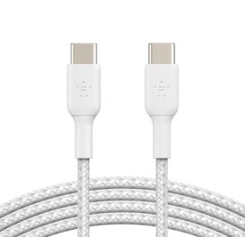 Cabo Belkin BoostCharge USB-C/USB-C 1M Braided Branco - CAB004BT1MWH - Imagem 1
