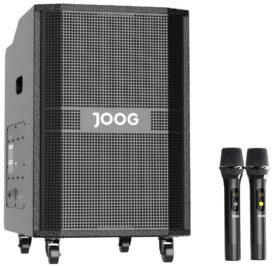 Caixa de Som Portátil Joog JK30 USB/TF/Bluetooth/Karaokê/2 Microfones 380W RMS - Preto - Imagem 3