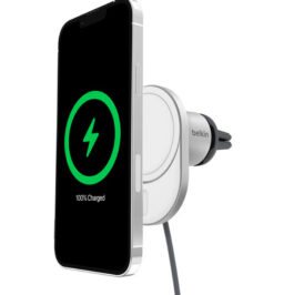 Carregador Magnético Sem Fio Para Carro Belkin WIC008btGR-V2 Com Qi2 15W - Cinza - Imagem 2