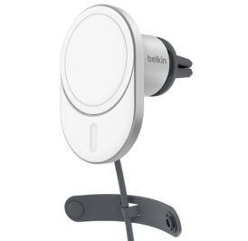 Carregador Magnético Sem Fio Para Carro Belkin WIC008btGR-V2 Com Qi2 15W - Cinza - Imagem 1