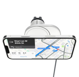 Carregador Magnético Sem Fio Para Carro Belkin WIC008btGR-V2 Com Qi2 15W - Cinza - Imagem 3